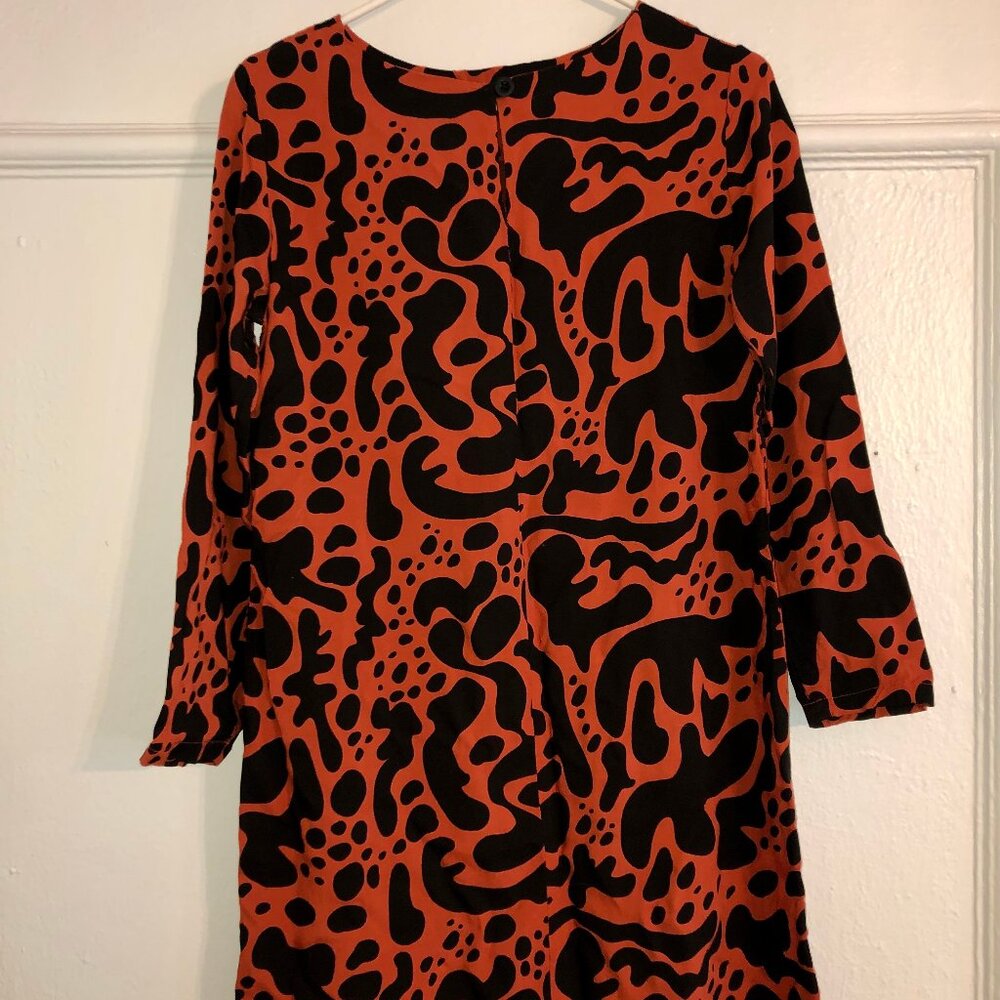 Nooworks Orange and Black Mod Shift Dress